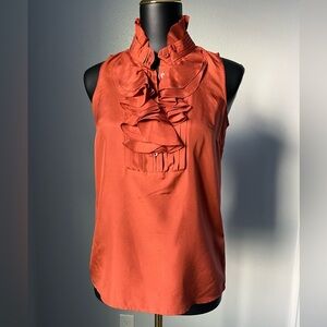 J. Crew Francis ruffle silk cami sleeveless blouse - Rust - size 0
